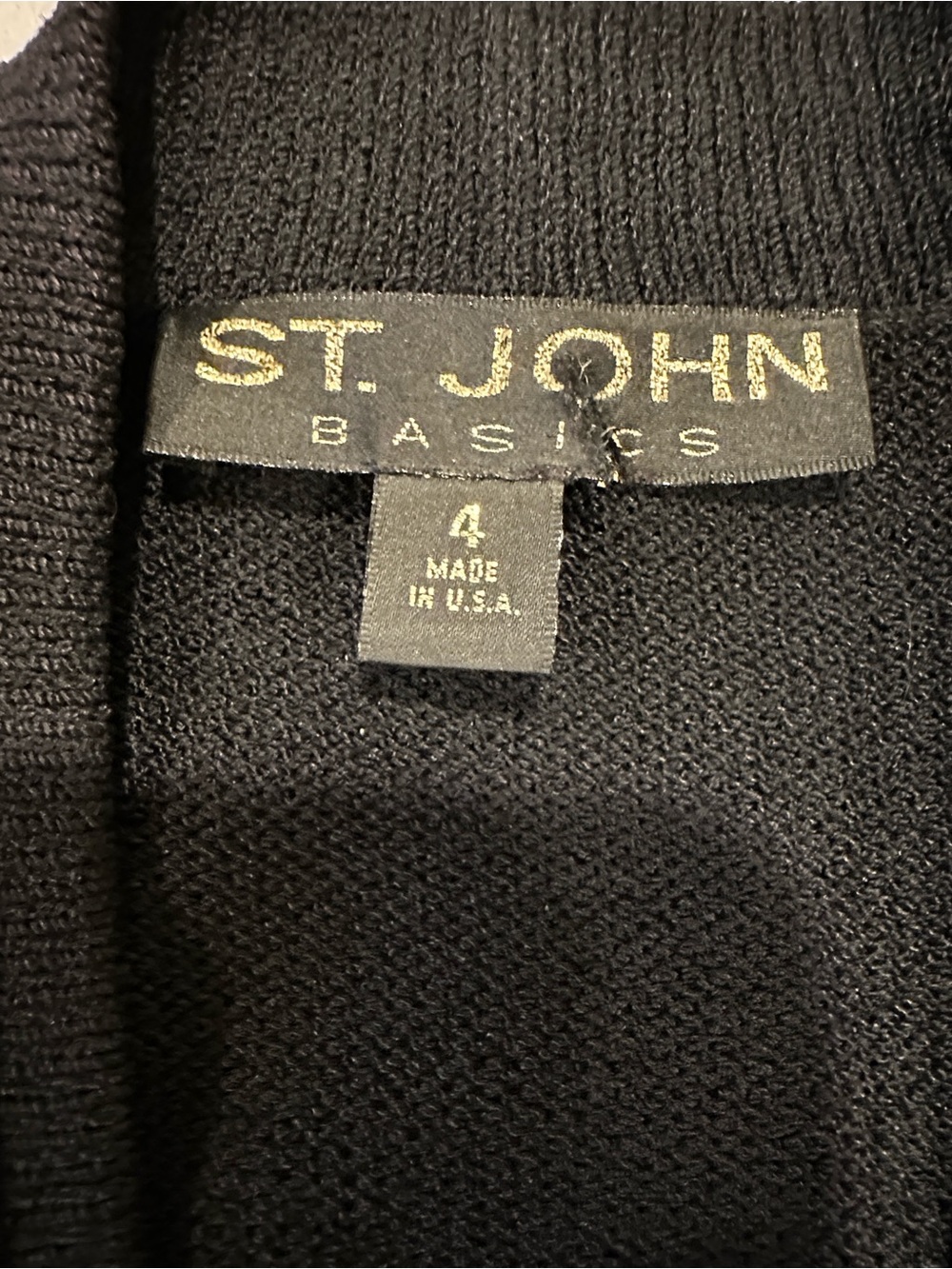 St. John Black Knit Open-Front Cardigan with Gold Accents - Picture 5 of 9